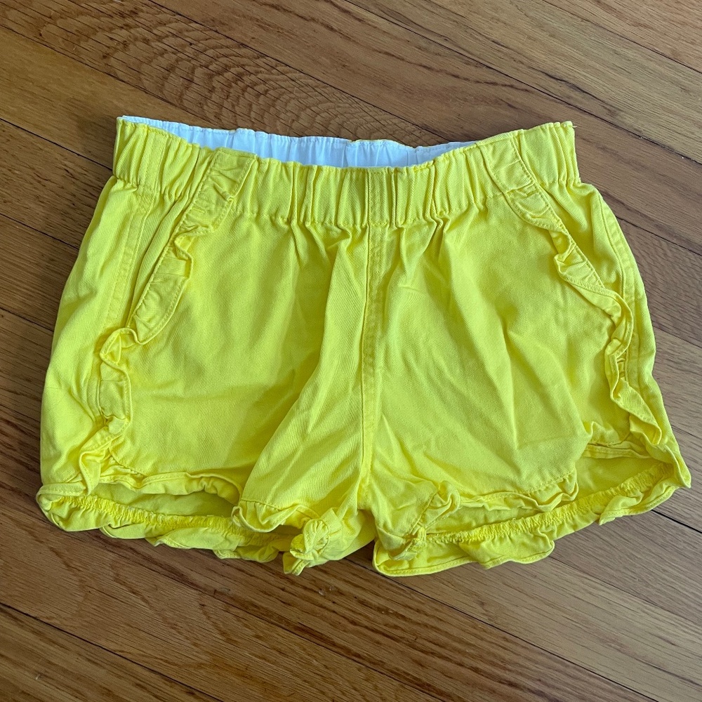 Crewcuts yellow ruffle shorts, size 12
